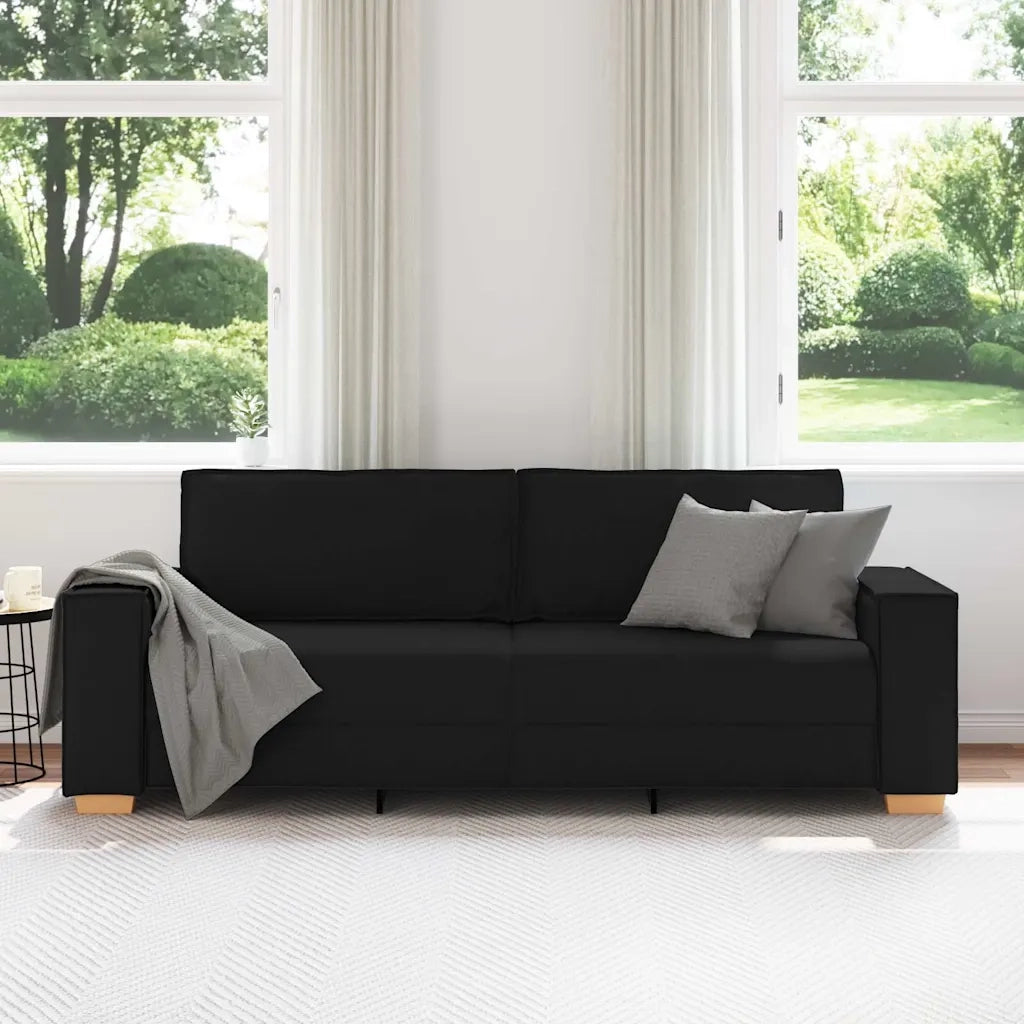 Divano a 3 posti Nero 220x78x84 cm Tessuto 4104992