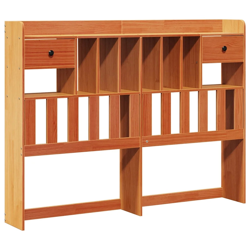 Letto Libreria senza Materasso Marrone Cera 150x200 cm in Pino 3321762