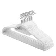 Set di 20 grucce antiscivolo in velluto spessore 0,6 cm salvaspazio gancio girevole a 360° lunghezza 45 cm per cappotti camicie abiti pantaloni bianco 12_0003419