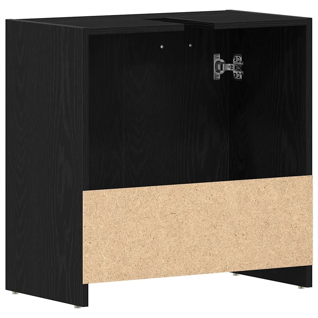 Mobile Lavabo Bagno Rovere Nero 60x30x60cm in Legno Multistrato 862013