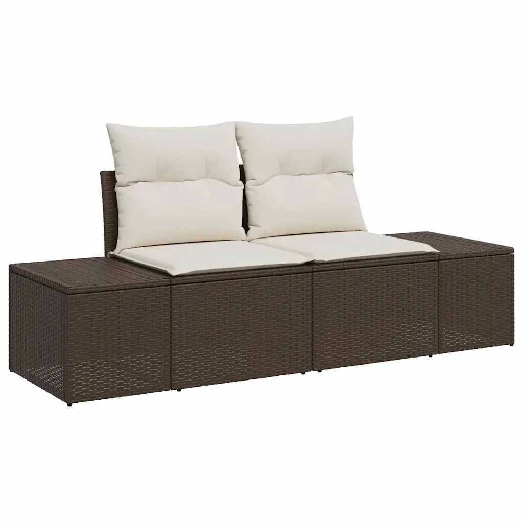 Set di divani con cuscino 7 pcs Marrone e Crema polyrattan 3349104