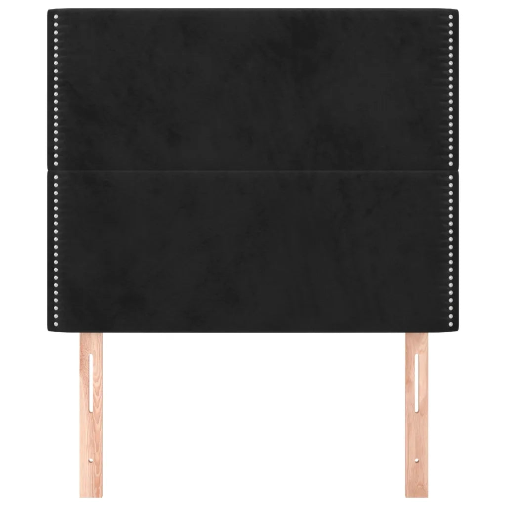 Testiera-Testata-Testiera Decorativa Nera 100x5x118/128 cm Velluto 657560