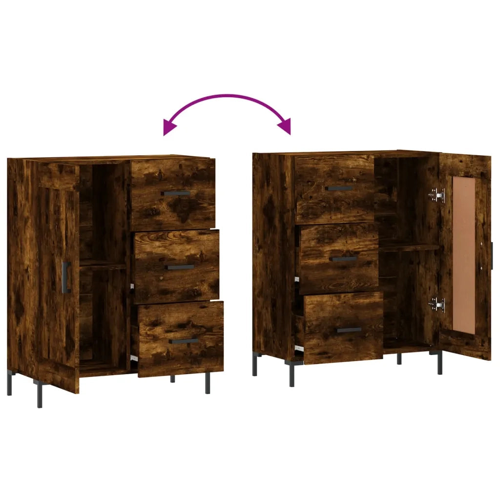 Credenza-Buffet-Armadio da cucina Rovere Fumo 69,5x34x90 cm in Legno Multistrato 369339
