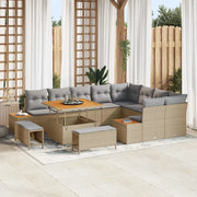 Set Divano da Giardino 12 pcs Beige polyrattan