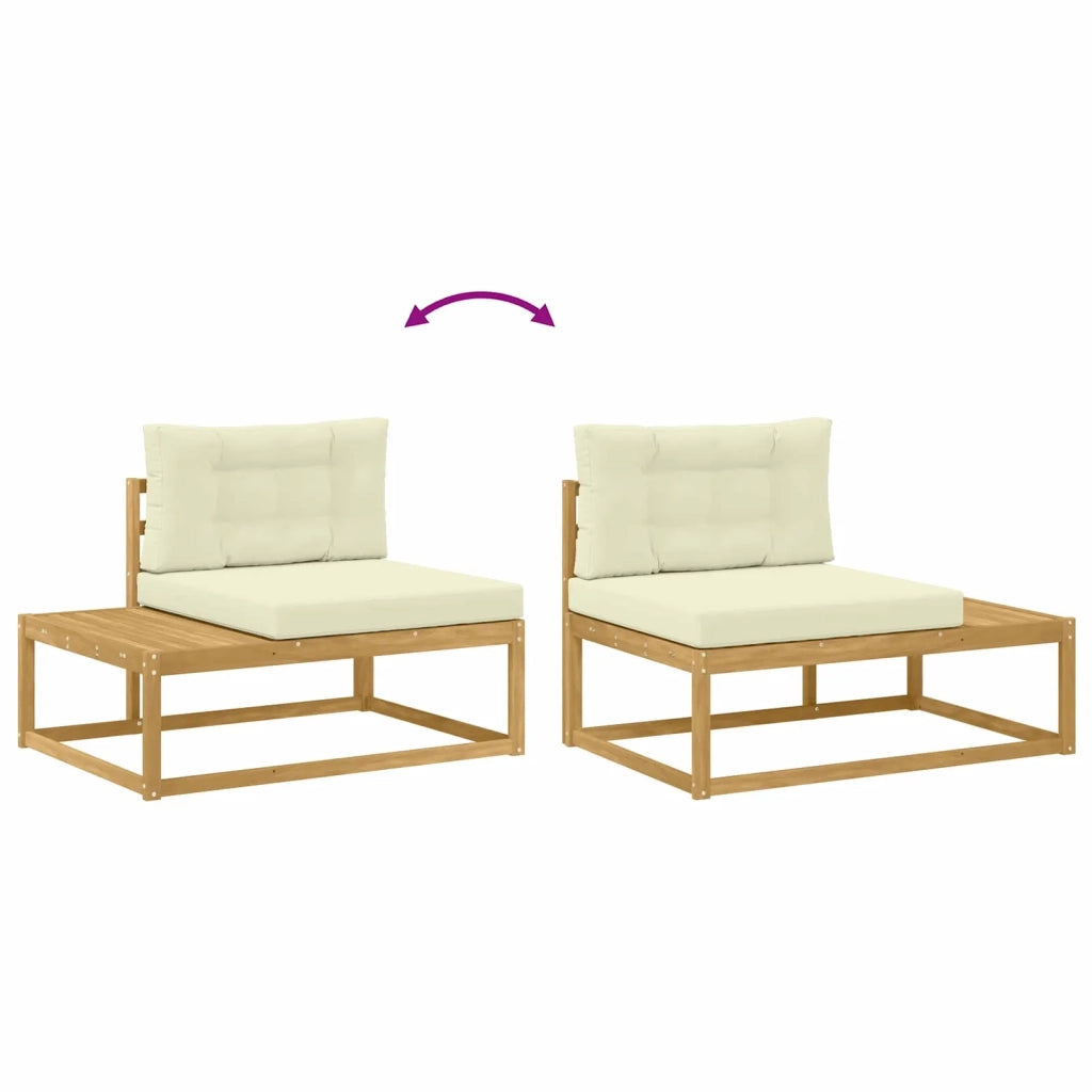 Set di divani da esterno Bianco 277,5 x 198,5 x 73 cm 3386999