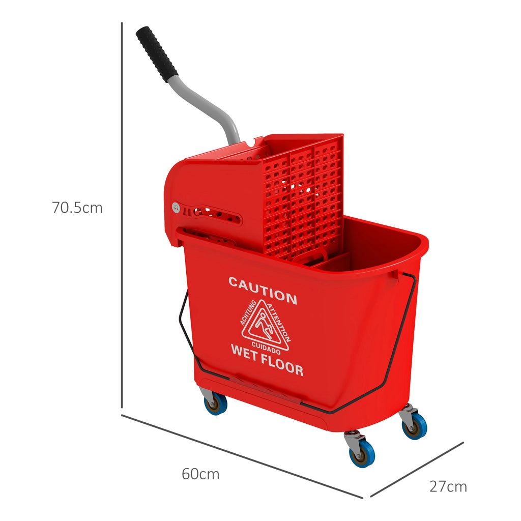 Carrello Lavapavimenti con Strizzatore ¨C Minimal ¨C 60x27x70.5cm Rosso