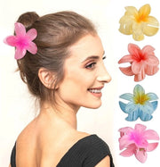Accessori per capelli a forma di fiori di Hawaii - 4 pezzi - Spille per capelli in acrilico con clip antiscivolo - Accessori per styling capelli - Sostituti di clip per capelli in materiale duraturo e flessibile
