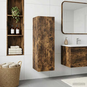 Mobiletto da Bagno a Muro Rovere Fumo 33 x 34,5 x 60 cm 890537