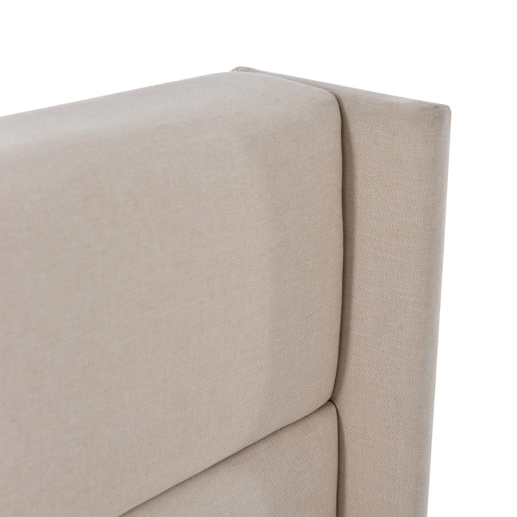 DESMIU Letto Contenitore Letto Matrimoniale con vano idraulico, 180 × 200 cm, senza materasso, lino, beige