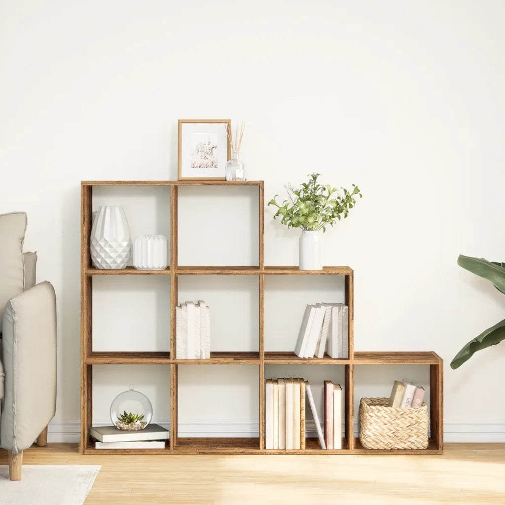 Libreria a 3 Ripiani-Scaffale per Libri-Mobile di Stoccaggio Legno Vecchio 137,5x29x103,5 cm Truciolato