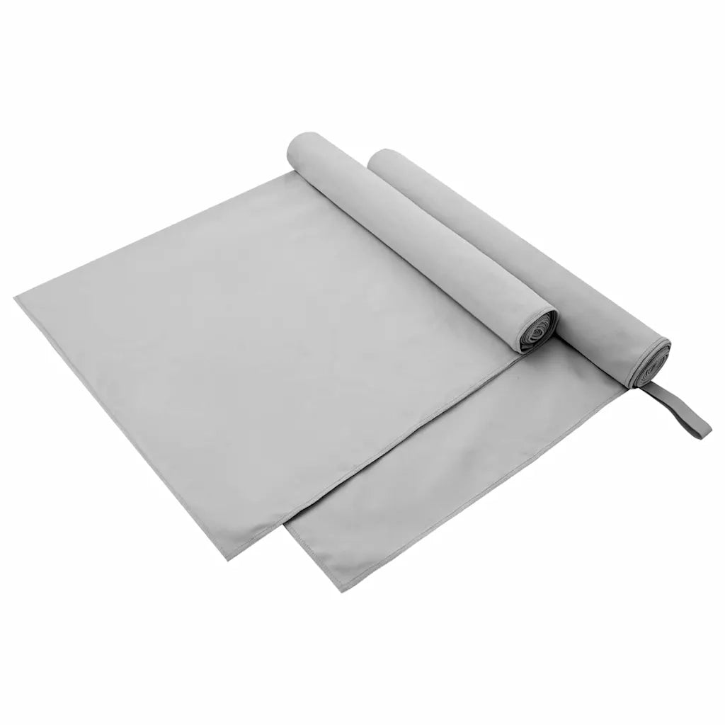 Asciugamani Sportivi 2 pz | Teli per bagno Grigio 180 x 90 cm