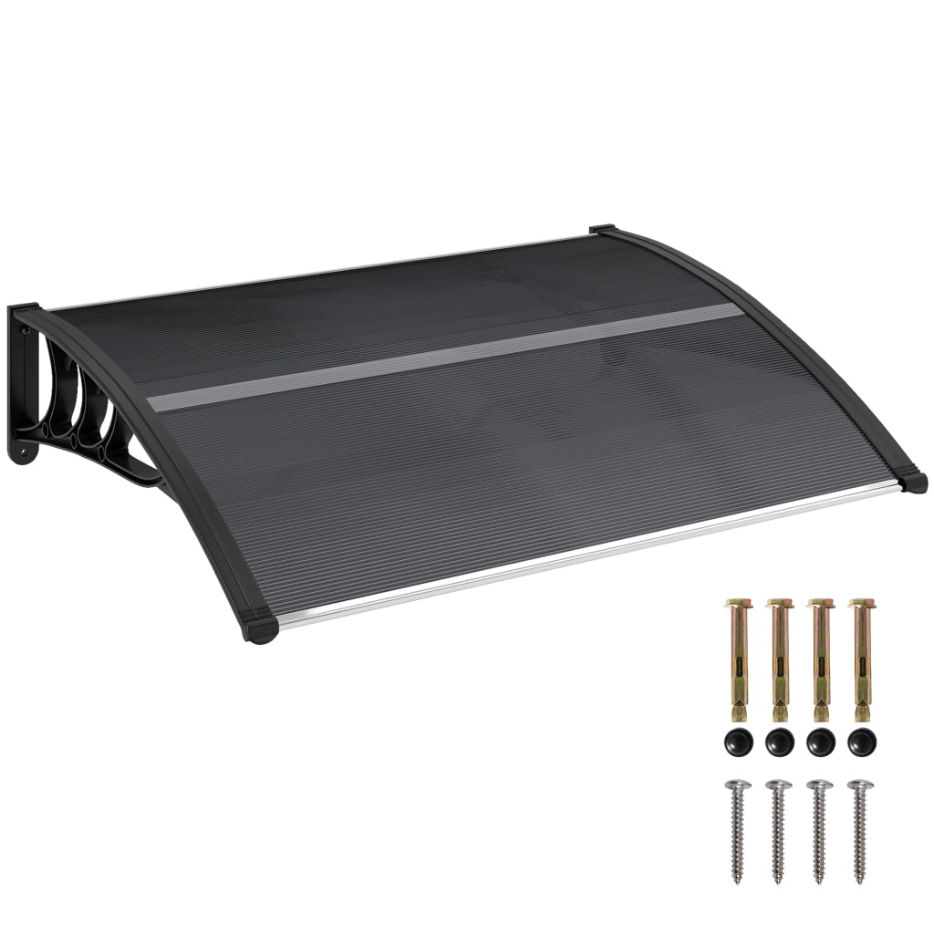 Tettoia in Policarbonato Anti-UV da Esterno per Porte e Finestre da 100x80 cm