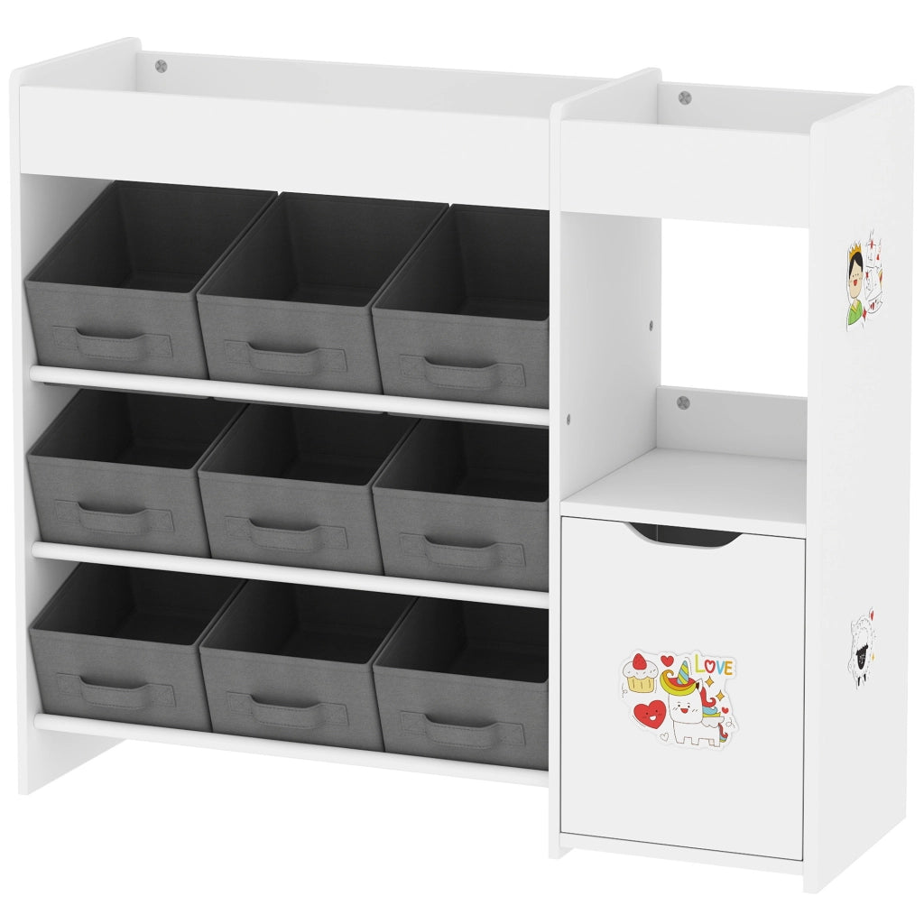 Cassettiera per bambini con cesti ¨C zephmum ¨C 92x30x80 cm bianco