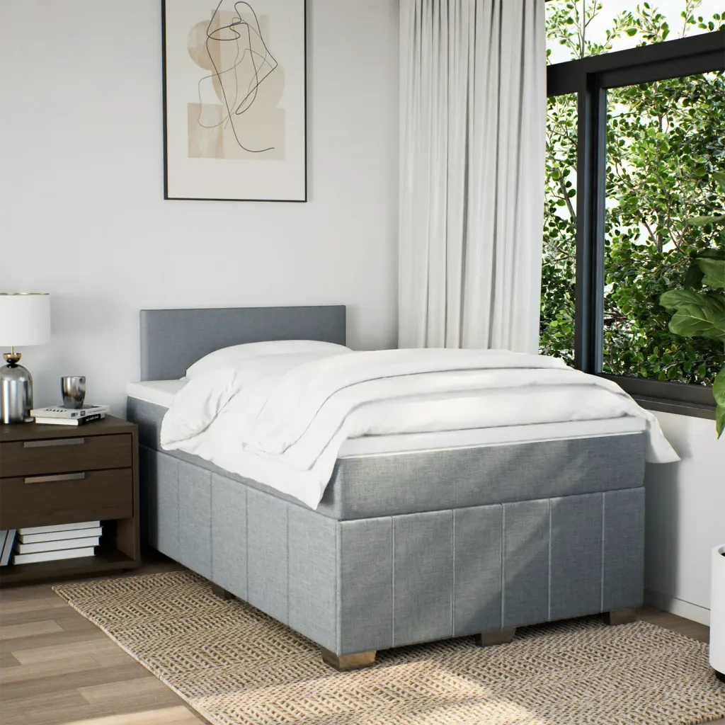 Giroletto a Molle con Materasso Grigio Chiaro 120x190cm Tessuto 3289300