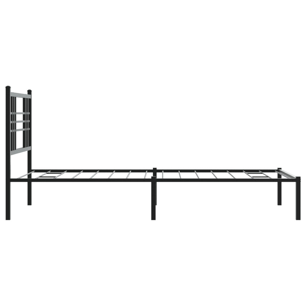 Giroletto con Testiera-Struttura Letto con testiera in Metallo Nero 90x190 cm 573540