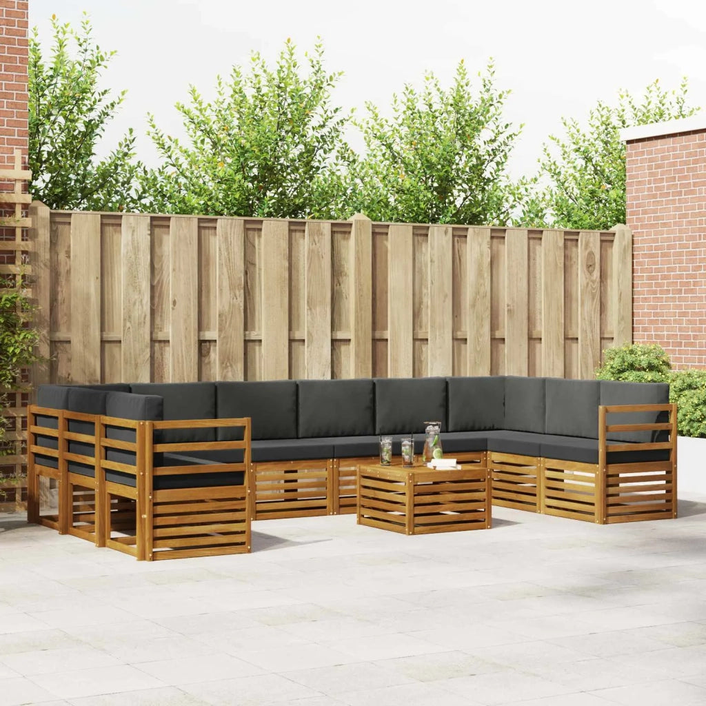 Set divano sezionale con cuscino 11 pcs Naturale e Antracite 3375582