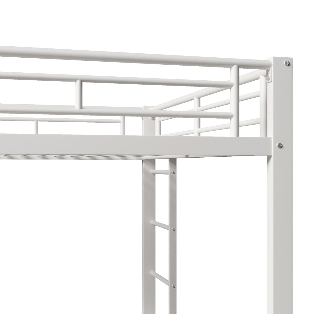 DESMIU Litto a castello 140 × 200 cm 2 posti con letto estraibile, senza materasso, in metallo, bianco