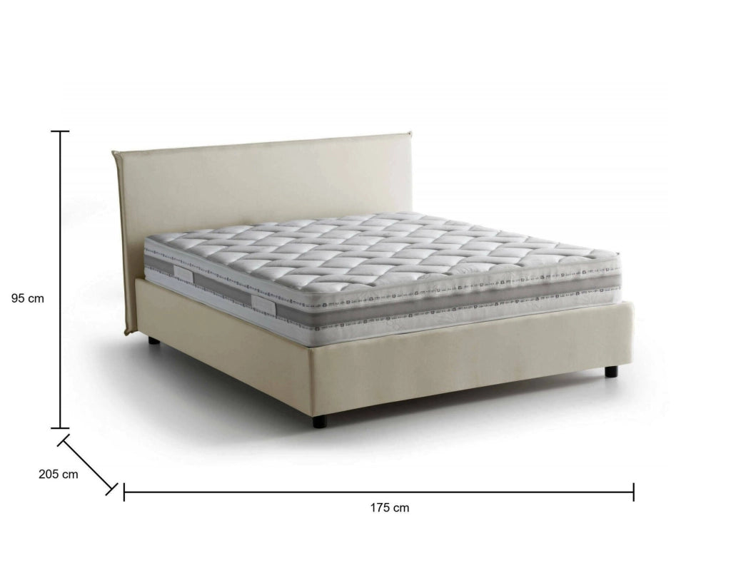 Letto Matrimoniale Anassimene, Letto Matrimoniale Materasso Incluso Made in Italy, Beige