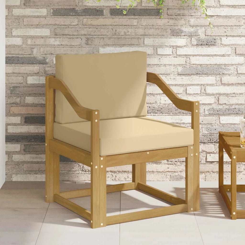 2 Pezzo Set di divani da esterno Poliestere Bianco e Beige 3438992