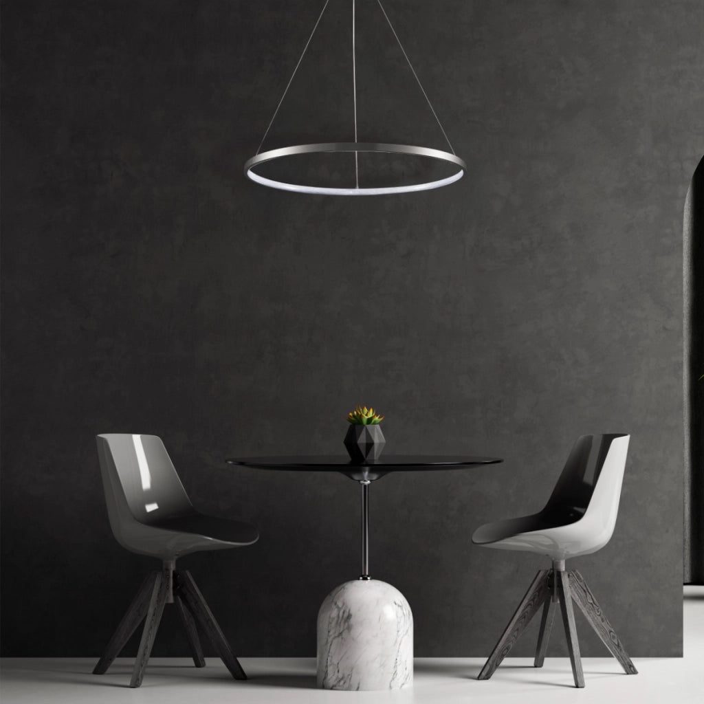 Lampada a sospensione LED ad anello Polux LEA nichel 20W 4000K