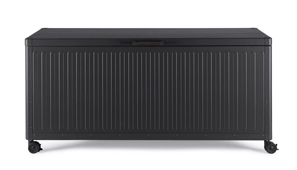 Baule Contenitore da Esterno 164,8x72x70h cm Apertura Facile e Ruote in Alluminio Ocean M Antracite