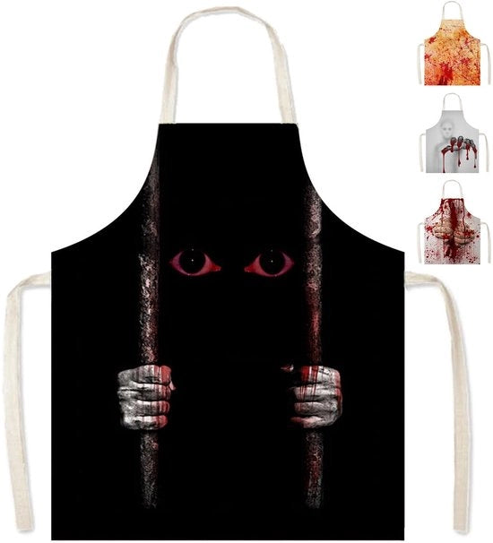 Costumi da Halloween - schort bloemisteria per adulti, 65 x 75 cm, schort da macellaio con effetto sangue per cosplay, accessori da cucina e da tavola, schort da chef con regolazione e impermeabile