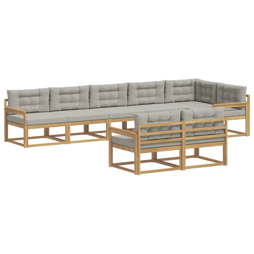 Set di divani da esterno 6 pz Bianco e Grigio Chiaro Poliestere 3386610