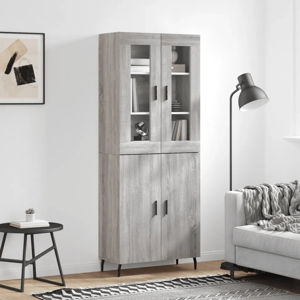 Credenza | Madia | Buffet da pranzo | Armadio da pranzo Grigio Sonoma 69,5x34x180 cm in Legno Multistrato
