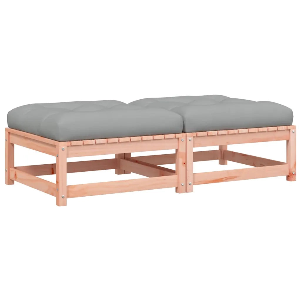 Poggiapiedi Giardino con Cuscini 2 pz Legno Massello di Douglas 838107