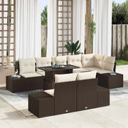 Set Divano da Giardino 9 pcs Marrone Poly Rattan 3357941