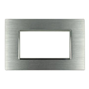 Placca Luxury 504 4M In Metallo Satinato Colore Argento Compatibile Con Bticino Axolute SD21004-7MT