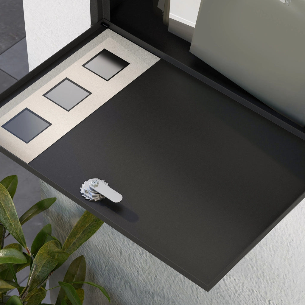 Cassetta postale da parete in metallo ¨C Xylo ¨C Grigio antracite con serratura 36,5x11,5x29cm