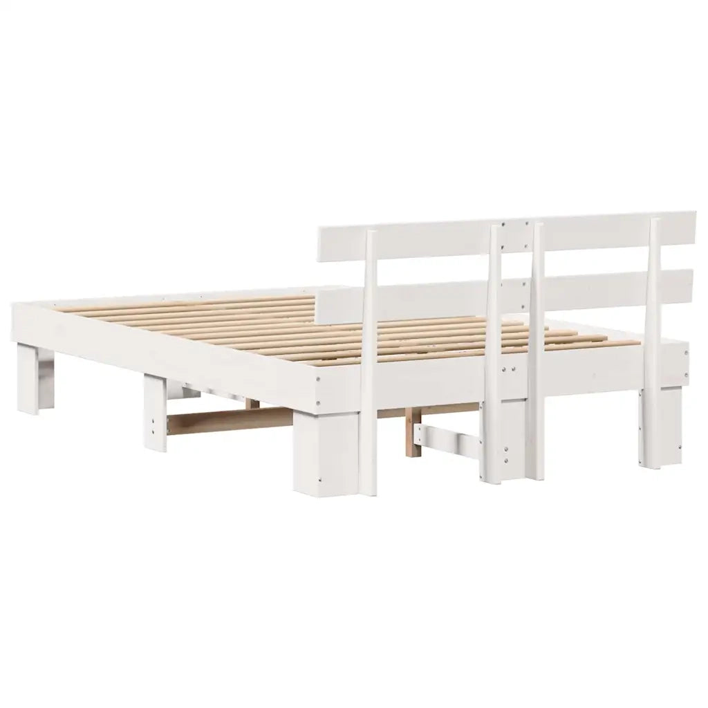Letto matrimoniale | Letto per adulti | Struttura del letto Bianco 120 x 200 cm Pino massello