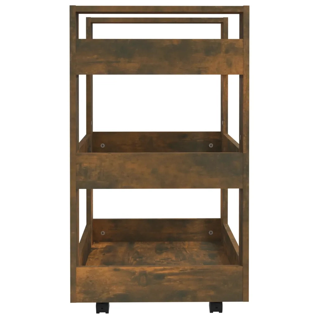 Carrello da Cucina-Scaffale per Cucina rovere fumo 60x45x80 cm Legno Multistrato 261194