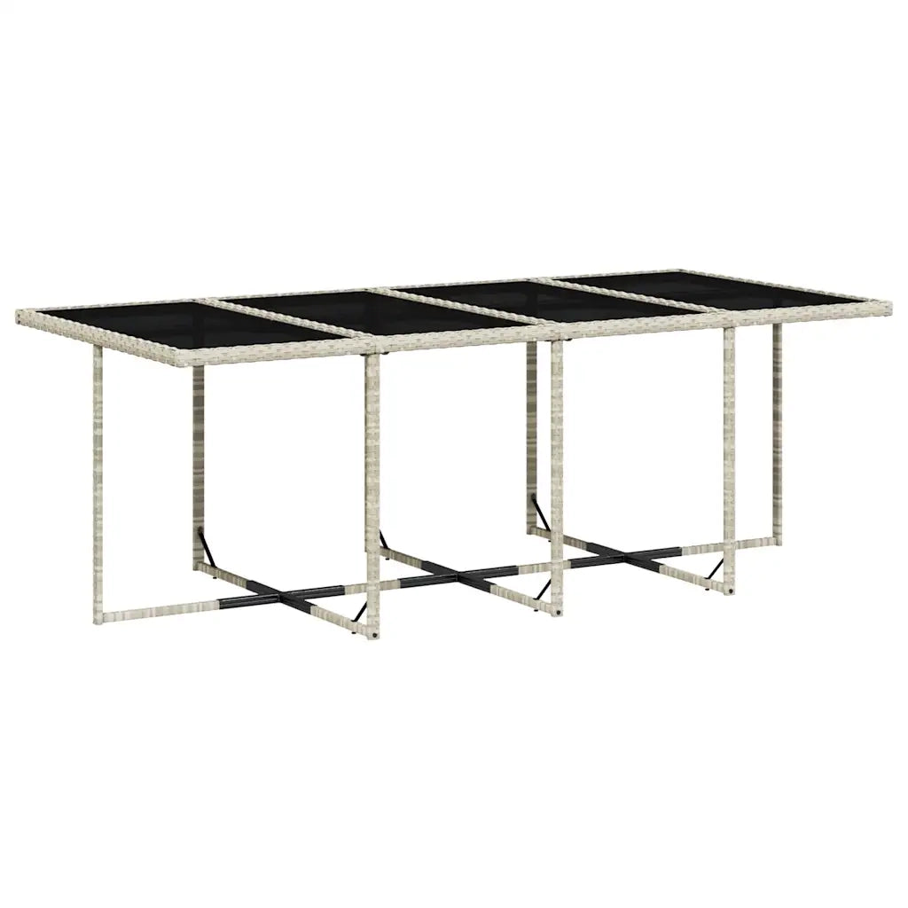 Set da Pranzo da Giardino 13pz con Cuscini Grigio in Polyrattan 3278110