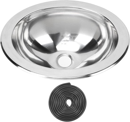 Ovale RVS Drop In Keukengootsteen per Caravan con Singola Faccia, Ideale per Bagni Esterni e Uso Domestico, Facile da Installare.