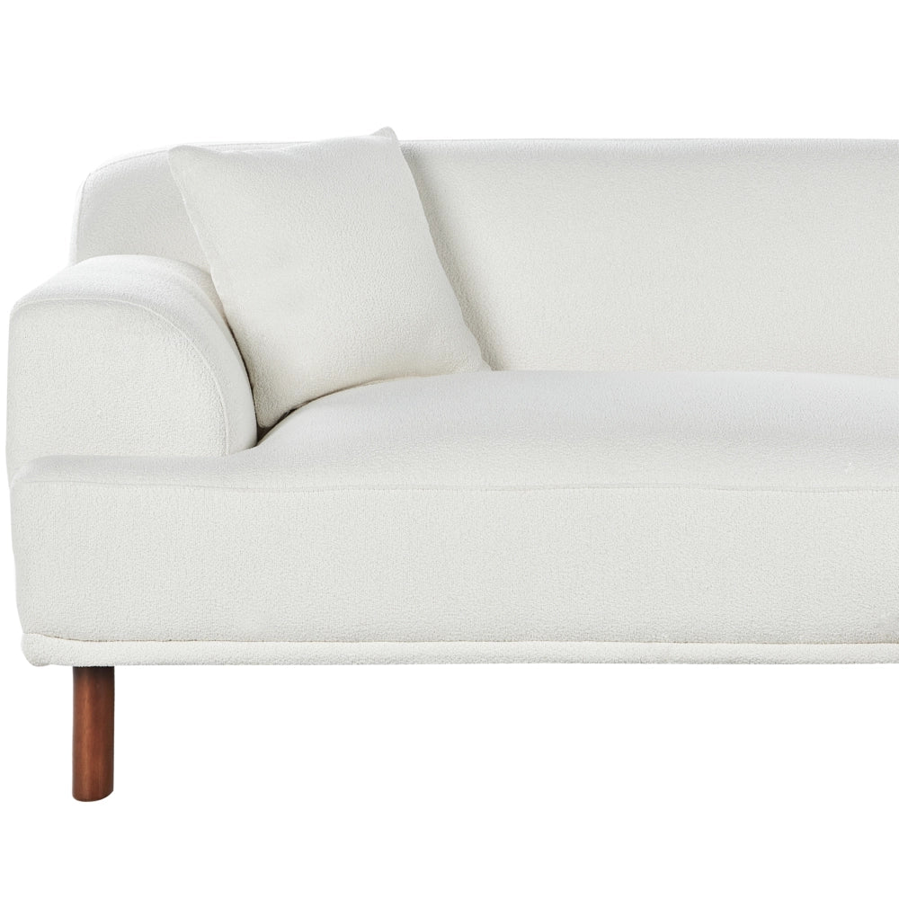 Divano ad angolo sinistro in tessuto bianco lato sinistro stile minimalista