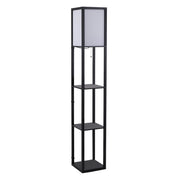 Lampada a Terra con Mensole ¨C Zephmum ¨C Nero e Bianco 26x26x160 cm