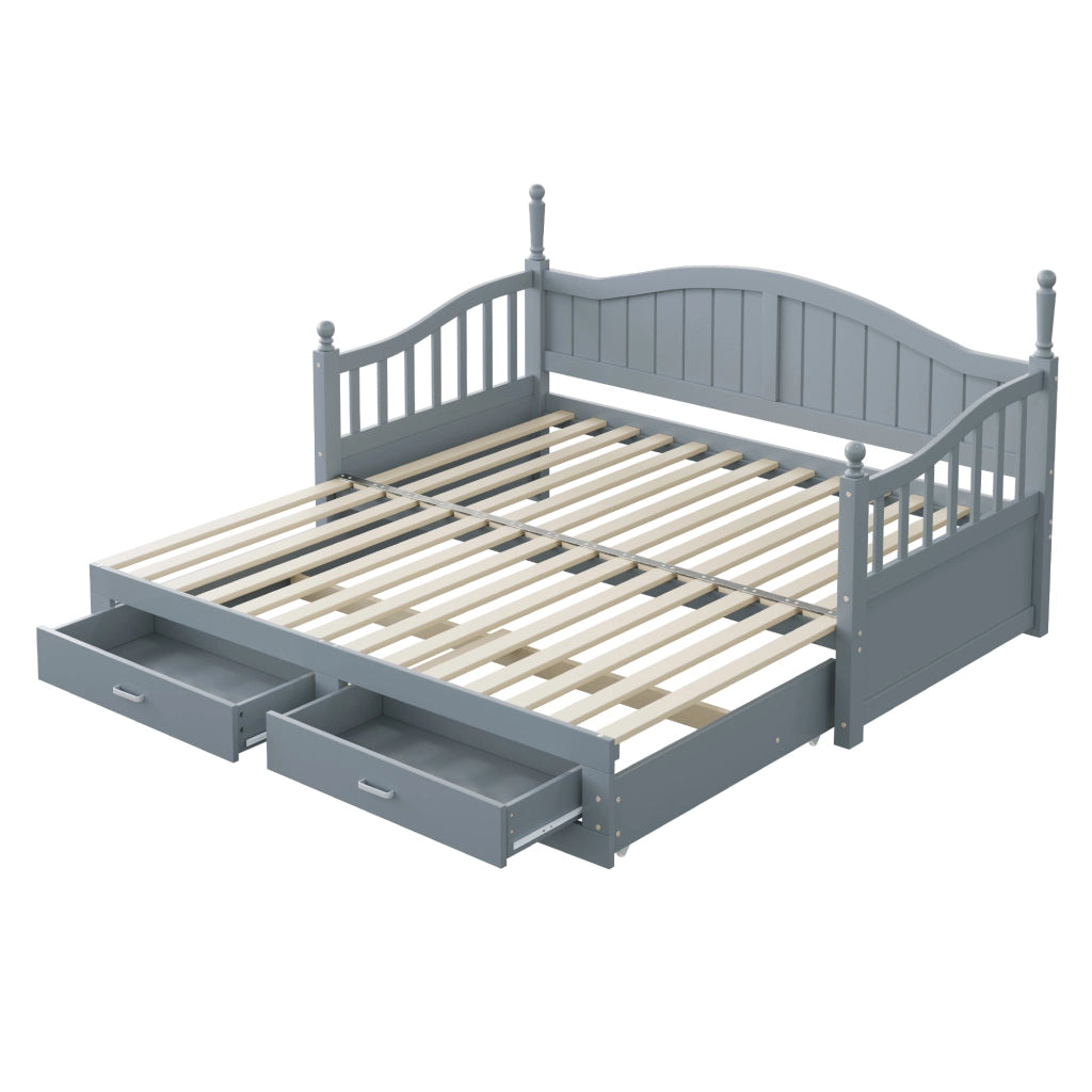 Divano letto con funzione estraibile in legno di pino 90x190 cm