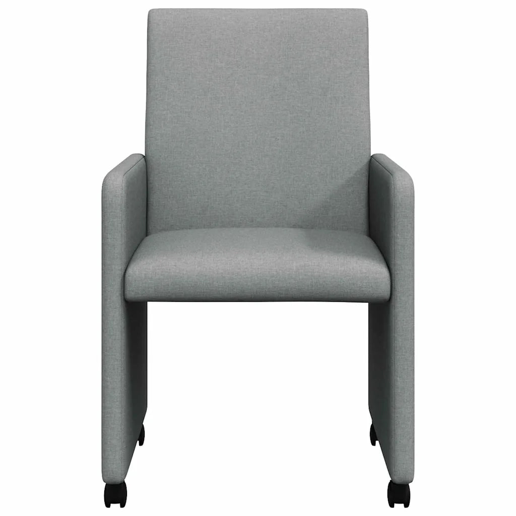 Sedie da Pranzo con Ruote 2 pcs Grigio chiaro 57 x 66 x 94 cm 42017807