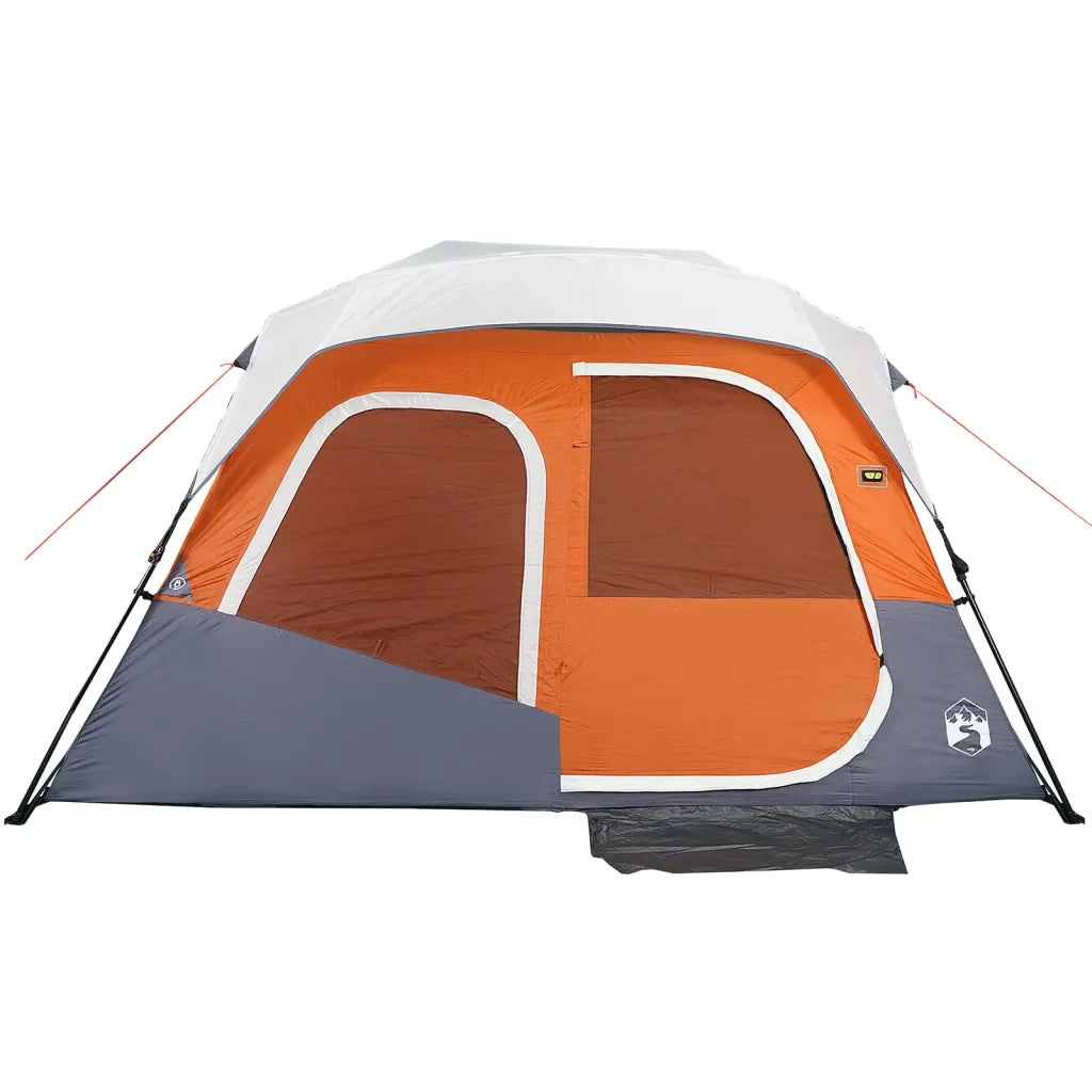 Tenda Famiglia LED 6 Persone Grigio/Arancione Rilascio Rapido 94309