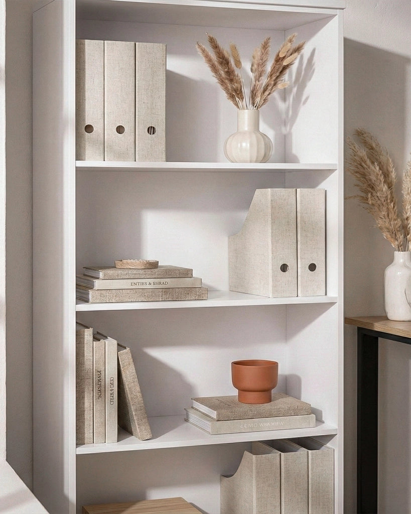Armadio ufficio Denver - Mobile archivio - 3 mensole incluse - L. 90 x H. 160 x P. 42,5 cm – Bianco_