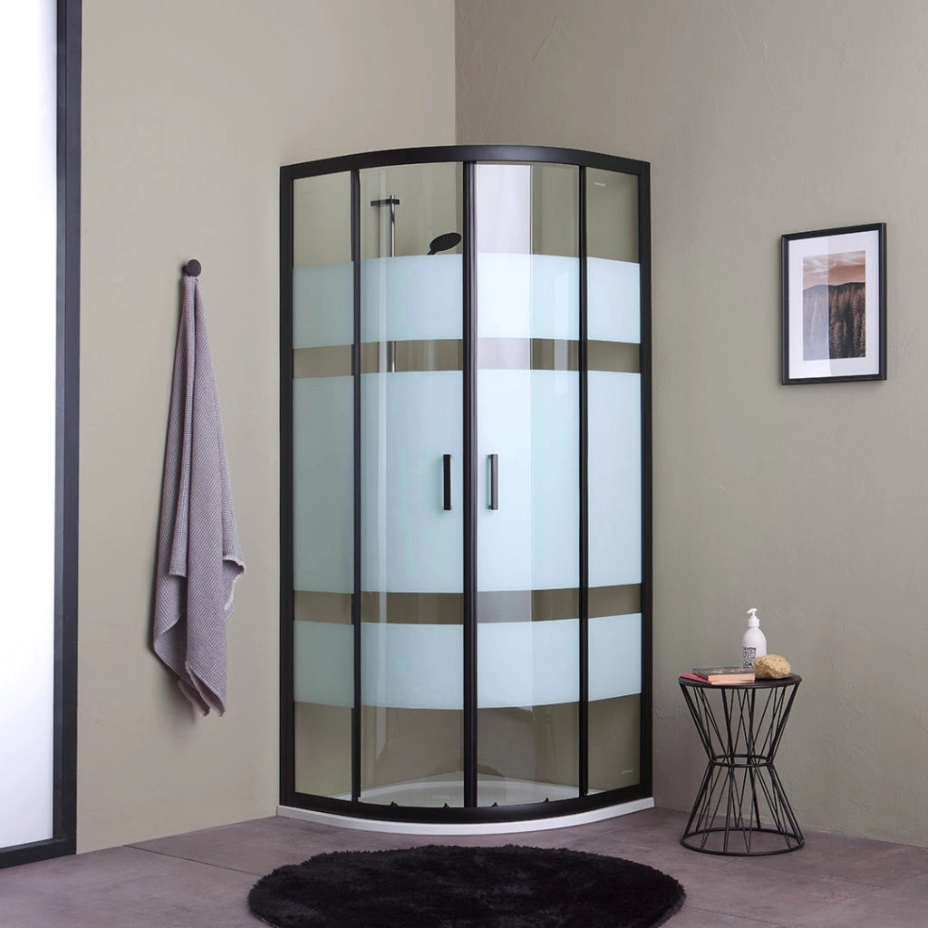 Box doccia angolare 90x90 profili neri