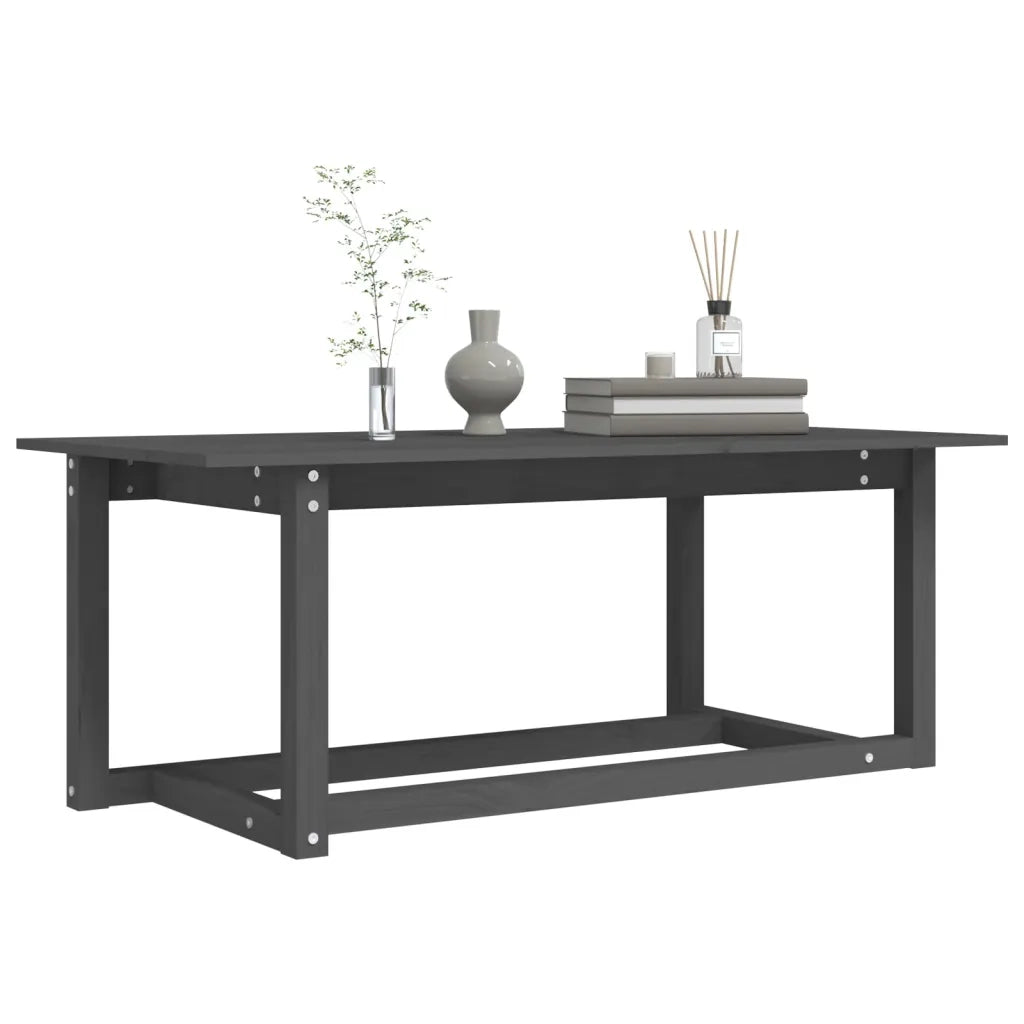 Tavolino da Salotto-Tavolino da soggiorno Grigio 110x55x45 cm Legno Massello di Pino 768355