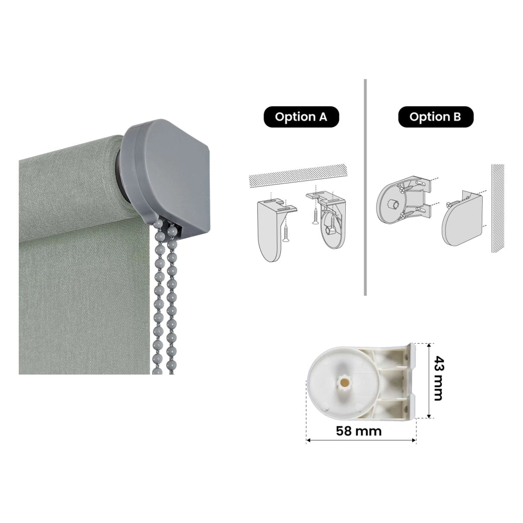 Tenda a Rullo Filtrante, Tenda Avvolgibile Traslucida Liscia Per Finestre e Porte Verde 140x250 cm