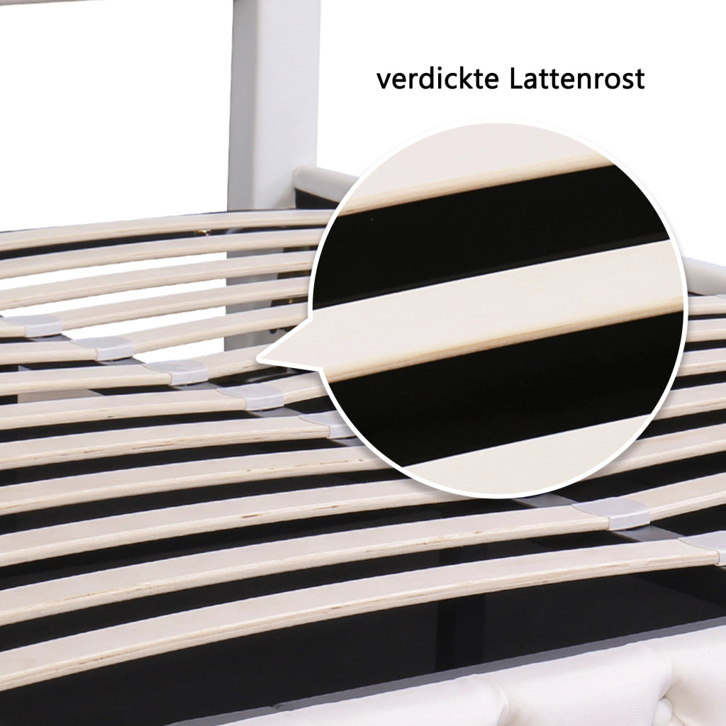 letto imbottito pu bianco 142 x 207 cm