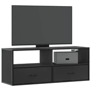 Mobile Porta TV Nero 100x31x39,5 cm in Truciolato e Metallo 848929