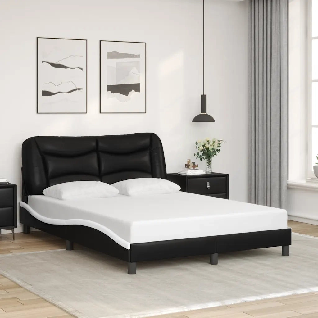 Giroletto senza Materasso Hvar Nero e Bianco 120x200 cm in Similpelle