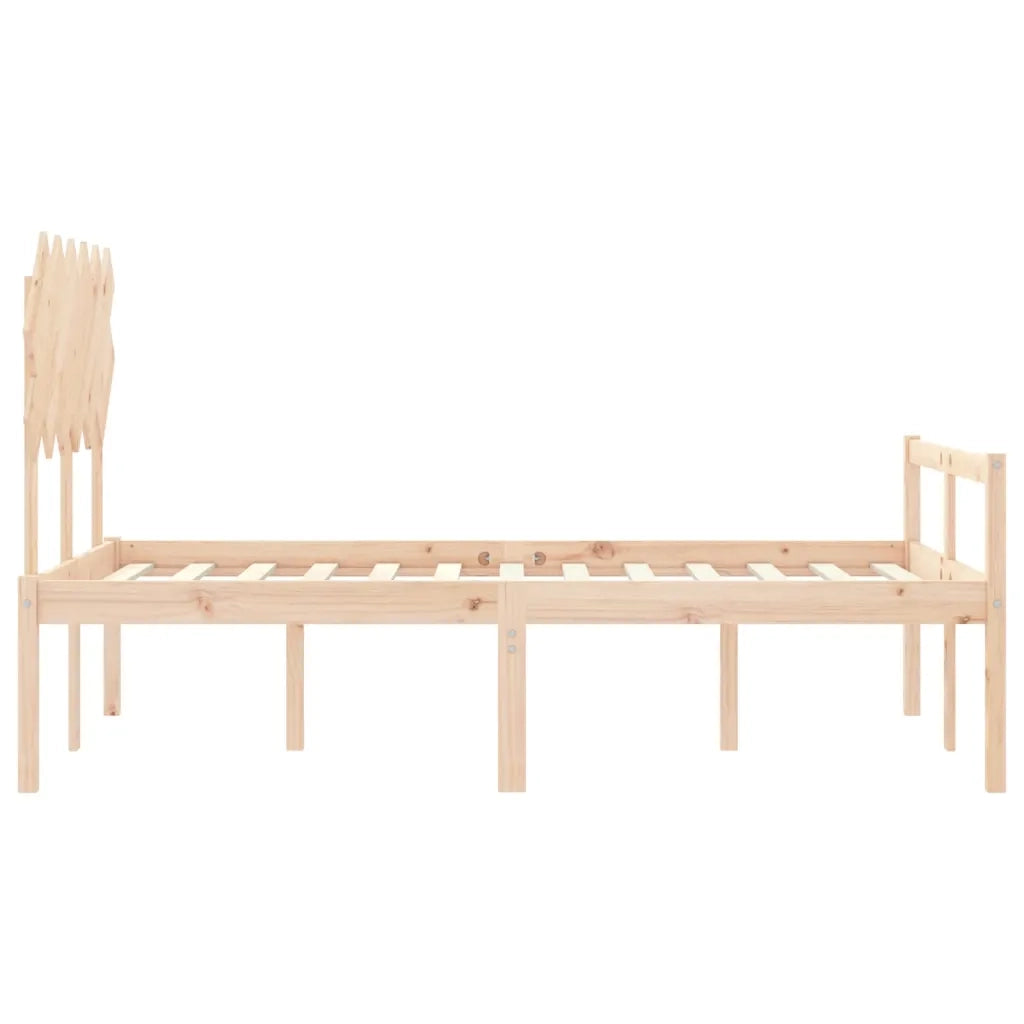 Letto matrimoniale | Letto per adulti | Letto per Anziani con Testiera Small Double in Legno Massello