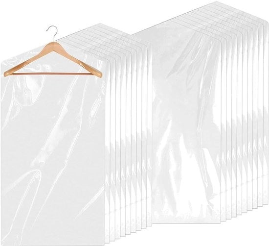 Confezionatori di abbigliamento trasparenti - borse per abbigliamento - ripiegabili - impermeabili - adatti per giacche/abiti - 30 pezzi - borsa per abbigliamento